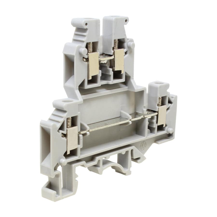 UKJ-4/2-2L - 24 to 12 AWG Screw Clamp, Feed-Thru, Terminal Block, 660v, UL Approved, Gray