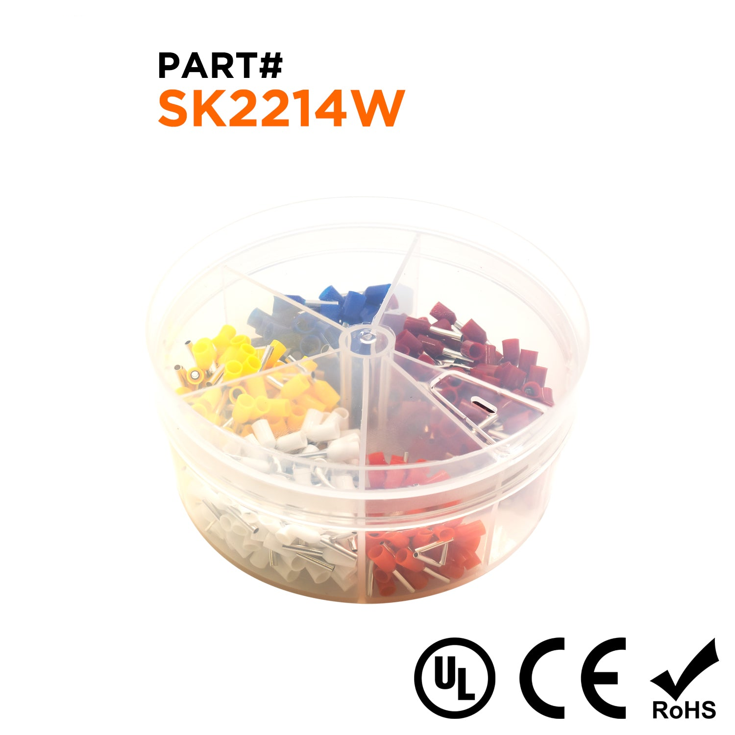 SK2214W - 22 to 14 AWG Single Insulated Wire Ferrules Mini Kit, 400 Pieces, Series W, 1 Kit
