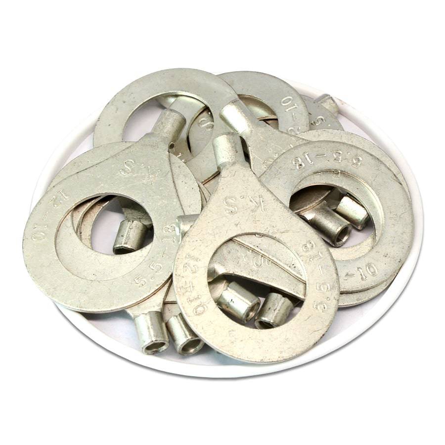 RNB5-14 - 12 to 10 AWG Non Insulated Ring Terminals, 9/16" Stud, UL Recognized, 50 Pieces