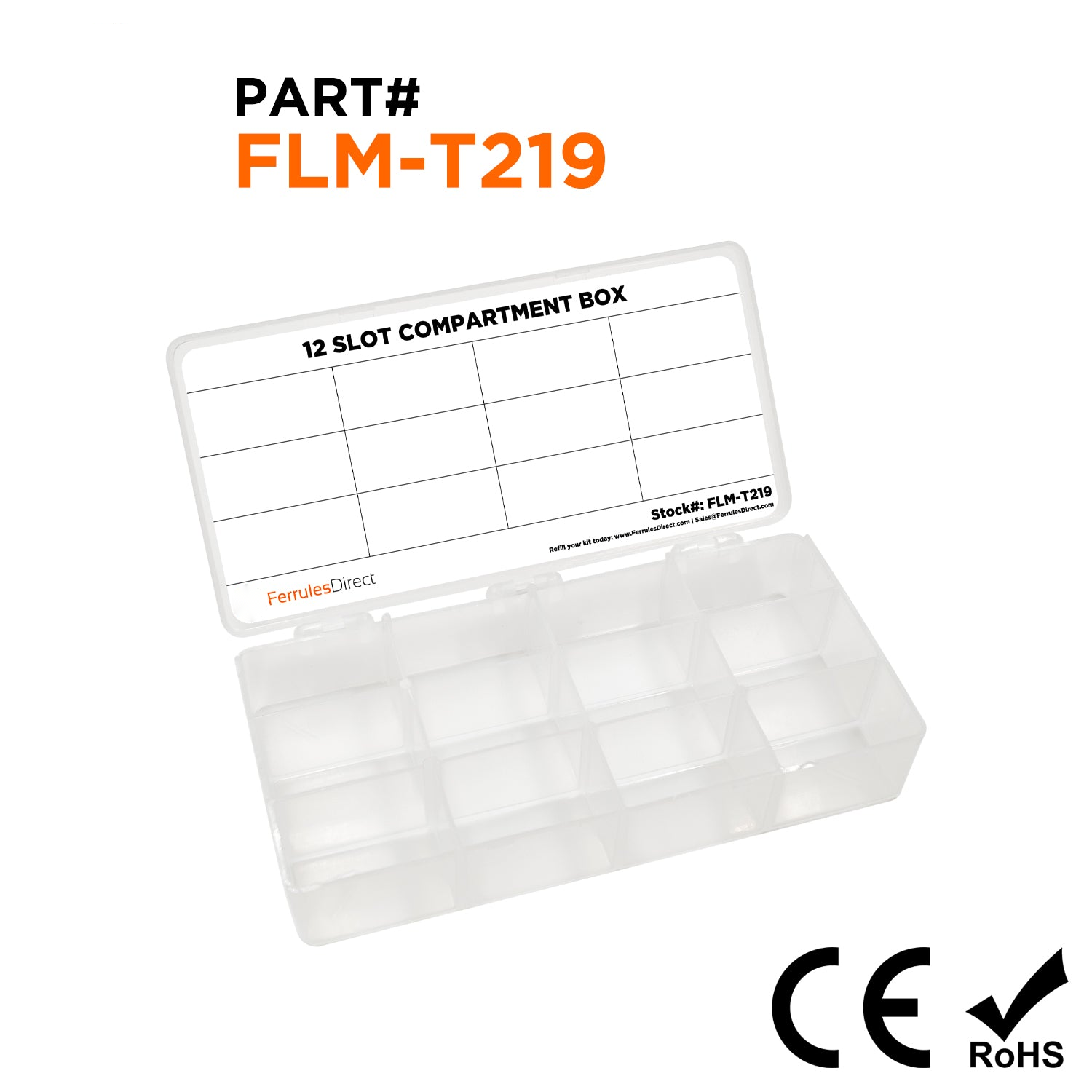 12-Compartment Mini Polypropylene Compartment Box, 1 Piece - FLM-T219