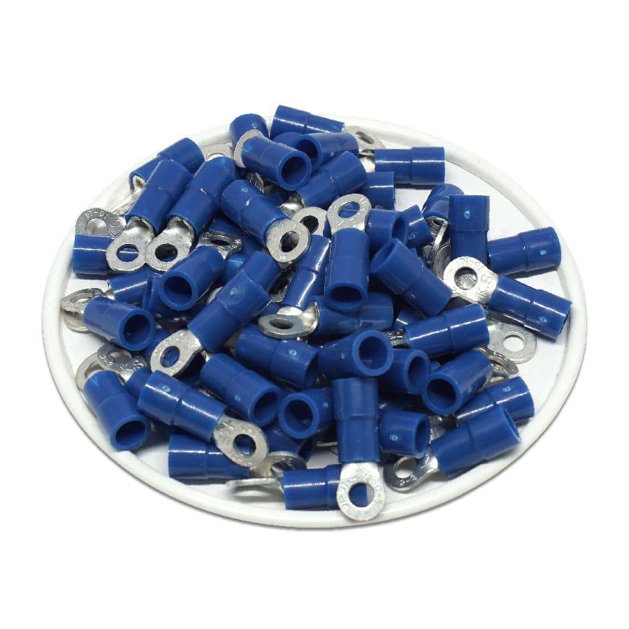 RVY2-32 - 16 a 14 AWG Molded PVC Con aislamiento de vinilo Terminales de anillo, Easy Entry, #4 Orificio, 100 piezas
