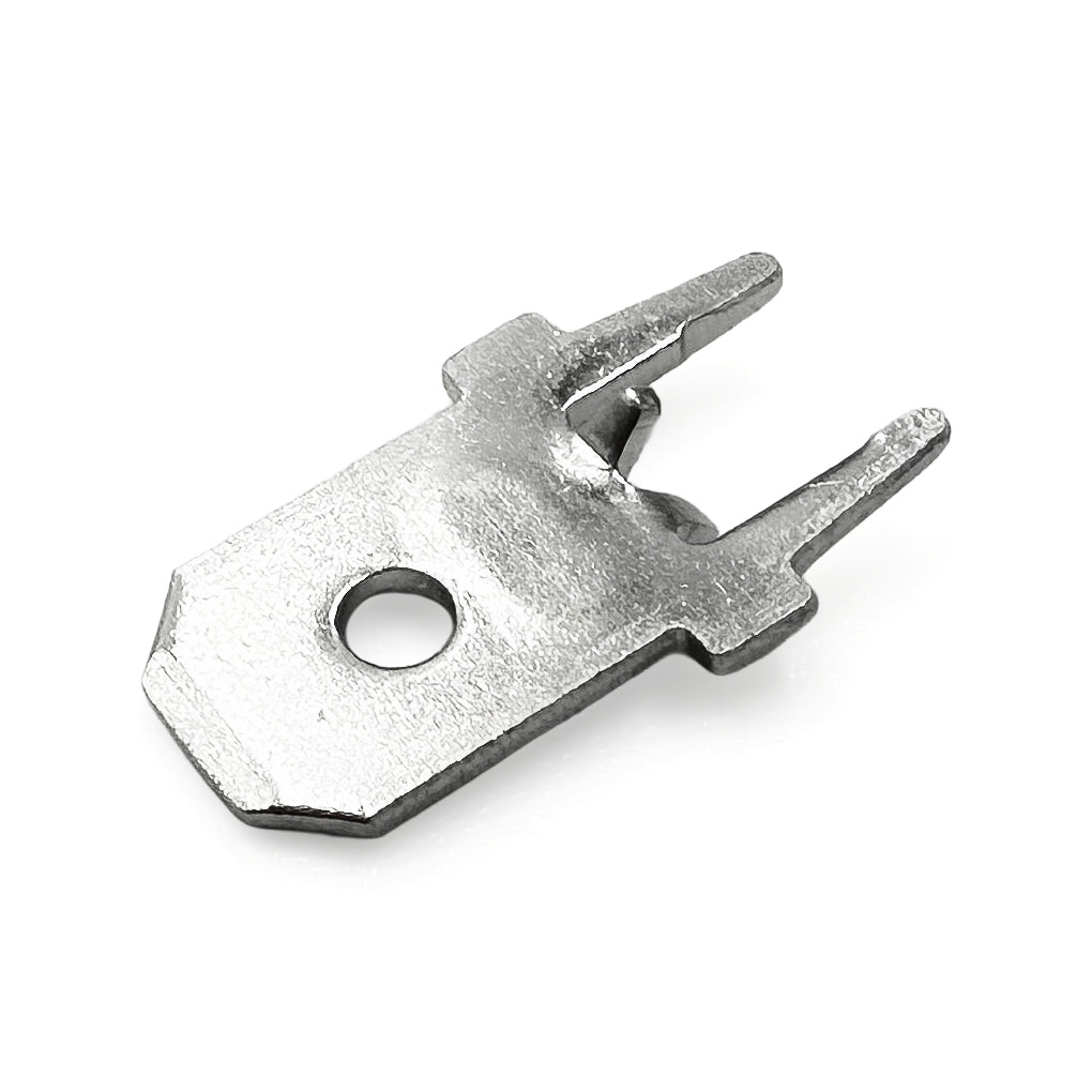 DJ6111-6.3x0.8-T 6.3mm Tab, Quick Connect Male Solder Connectors, Tin Plated Brass, 100 pieces