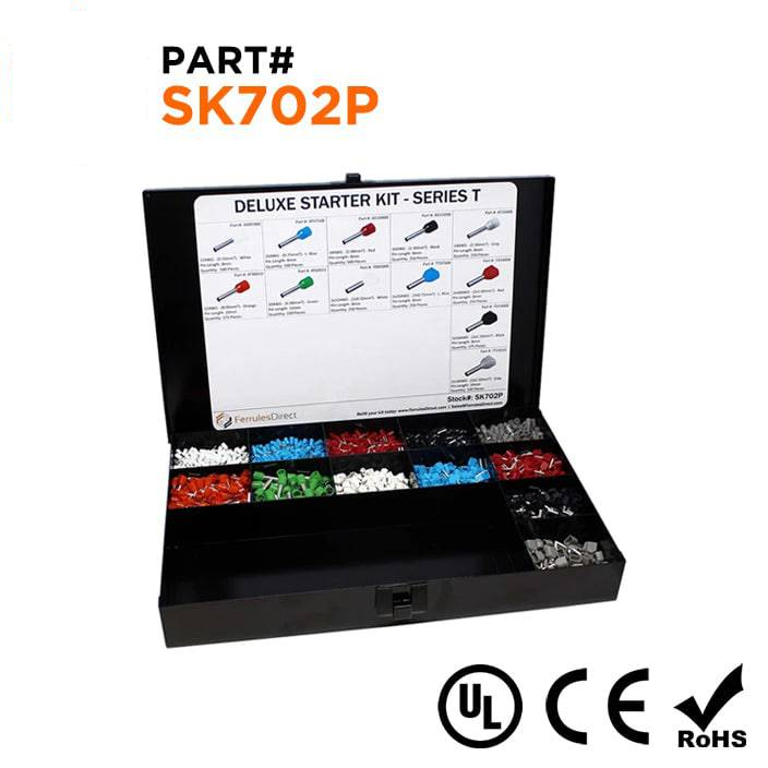 SK702P - 22 a 10 AWG Punteras Deluxe Kit, 3,450-piezas, Series T, 1 Kit
