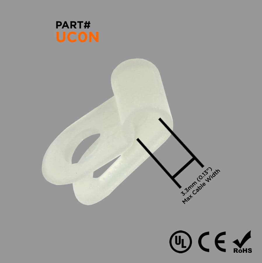 UC0N - De nailon Cable Abrazaderas, Color: Natural, Dimensions: 11/16"L x 3/8"W, 100 piezas