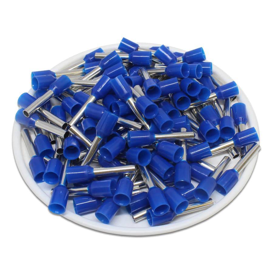AW25012 - 14 AWG Insulated Wire Ferrules, 12mm Pin, Blue, UL Recognized, 500 Pieces