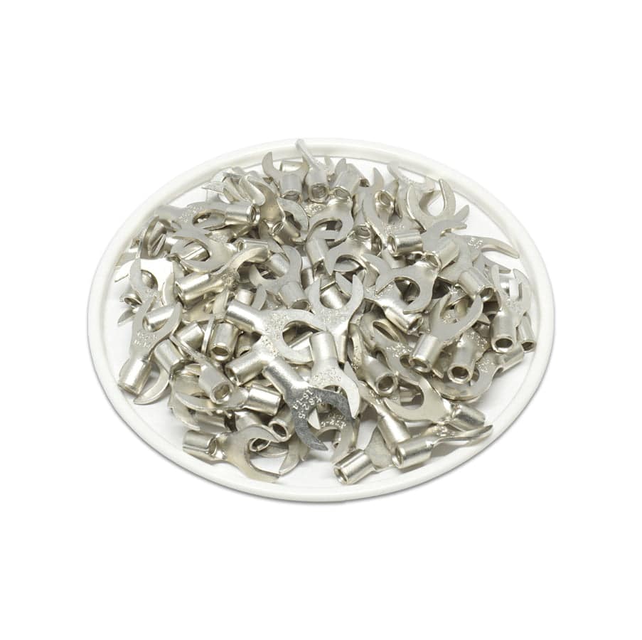 ANB2-5 - 16 to 14 AWG Non Insulated Fork Terminals, #10 Stud, UL Recognized, 100 Pieces