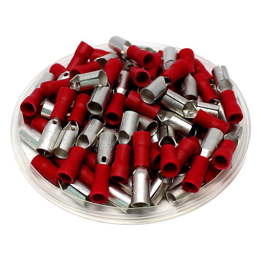 FRSV1-180 - 22 to 16 AWG Vinyl PVC Insulated Bullet Connectors, Female, 100 Pieces