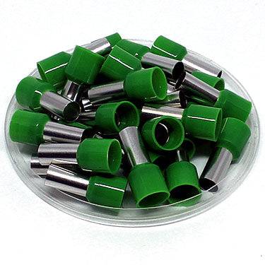 AW130018 - 6 AWG (Small Diameter) Insulated Punteras, 18mm Pin, Verde, 100 piezas