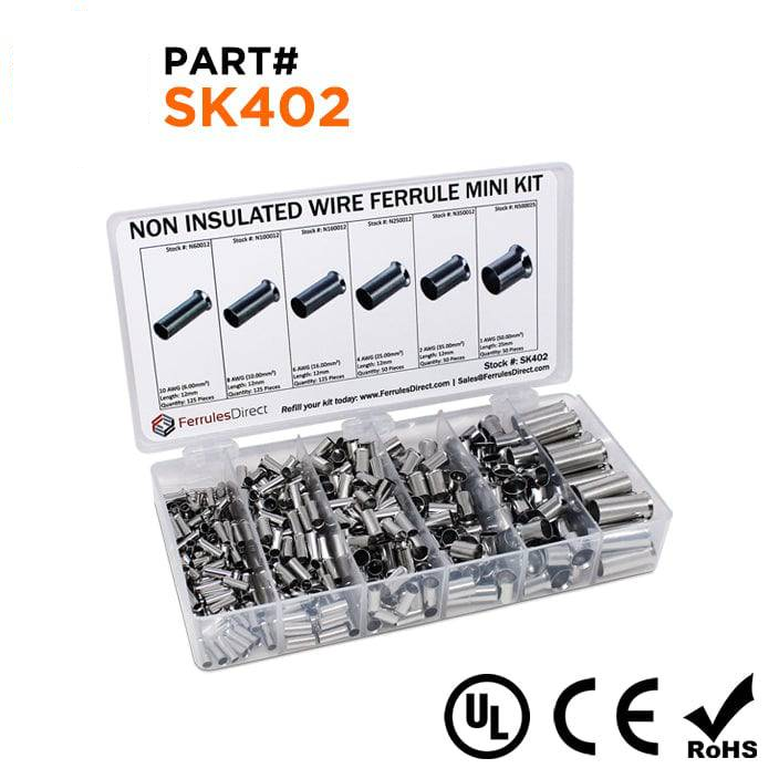 SK402 - Non Insulated Wire Ferrule Mini Starter Kit - 10-1 AWG, 1 Kit