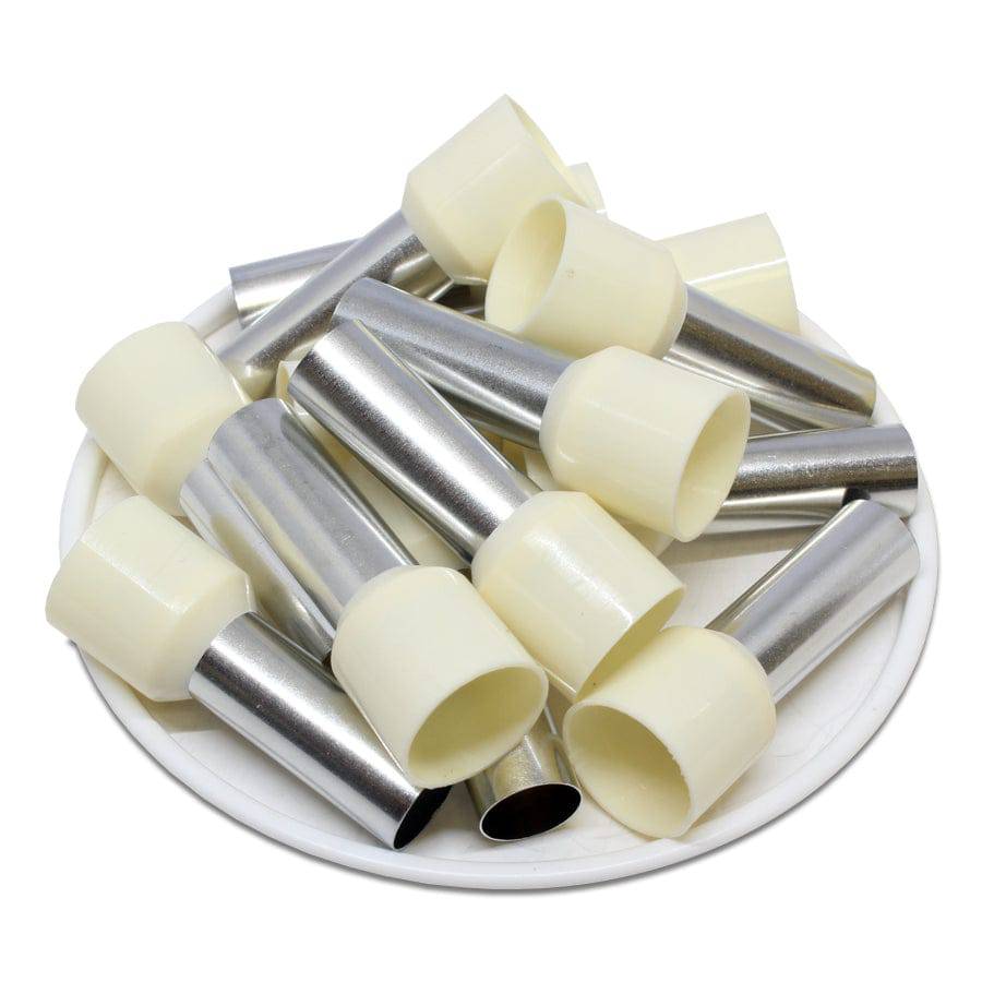 AW350022 - 2 AWG Single Insulated Wire Ferrules, 22mm Pin, Beige, UL Recognized, 100 Pieces