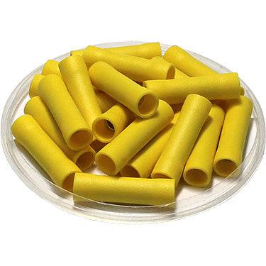 BV5 - 12 to 10 AWG Vinyl PVC Insulated Butt Splice Connectors, Flared, 50 Pieces