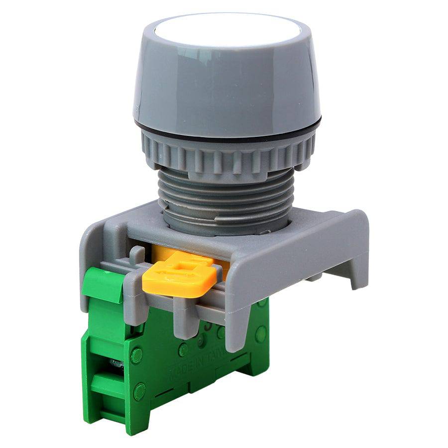 GBF22-1/O-WH - 1/O - 22mm Flat Head Push Button Switch - Blanco