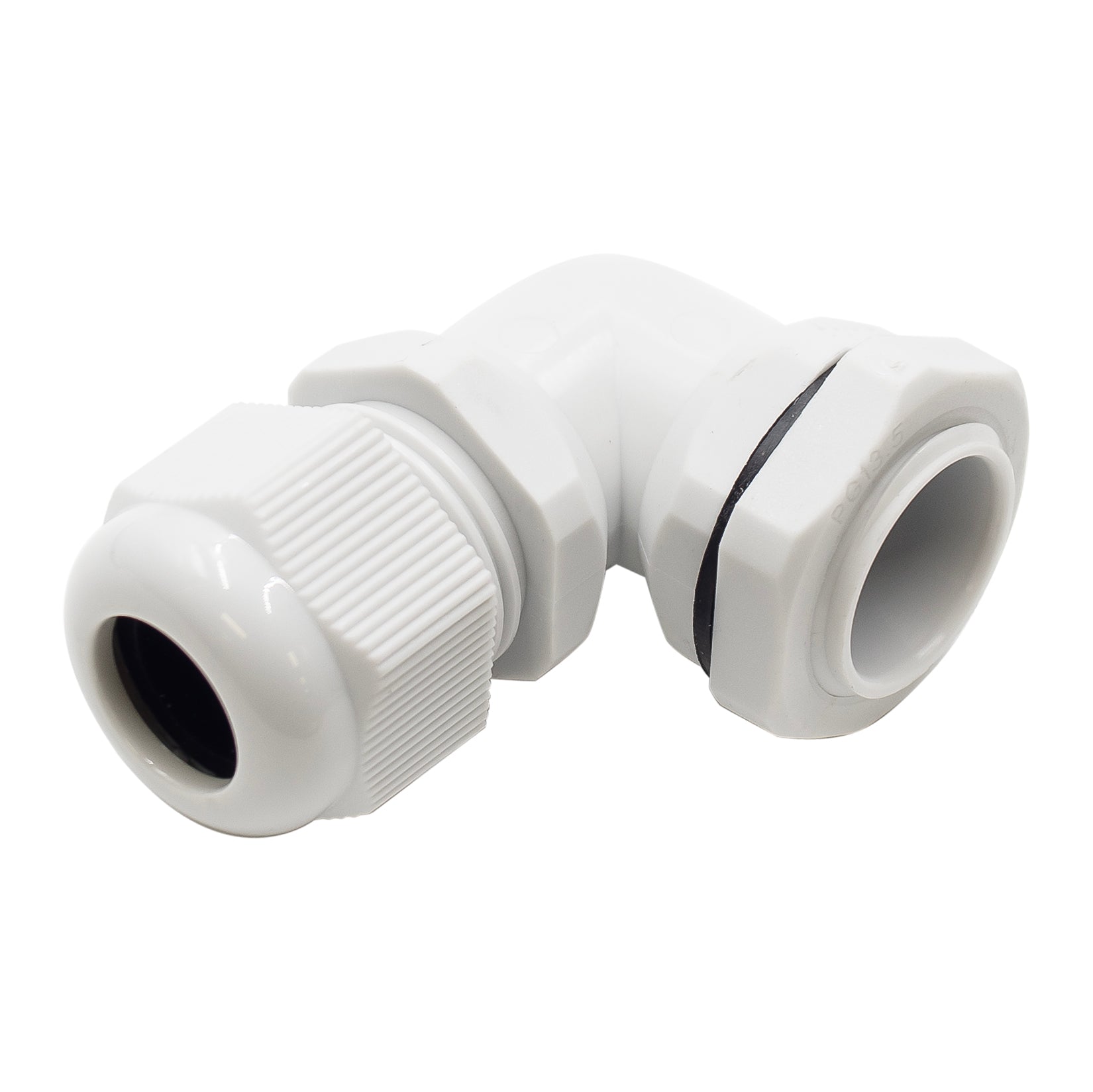 PG13.5  Right Angle Cable Gland - 6-12mm - Gray - PG13512RA-GY