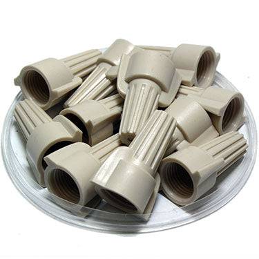 FD12DWN - Double Wing Twist-On Wire Cap Connectors, 22-08 AWG, Tan, 100 Pieces