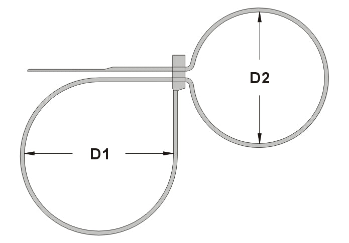 CTSDL200N - 8" Double Loop Bridas, Double Lock, 50-lb Tensile Strength, Natural, 100-Pack