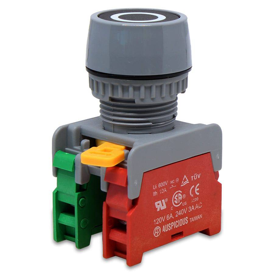 GPF22-1O/C-BK - 1O/C - 22mm Push On/Off Button Switch - Negro
