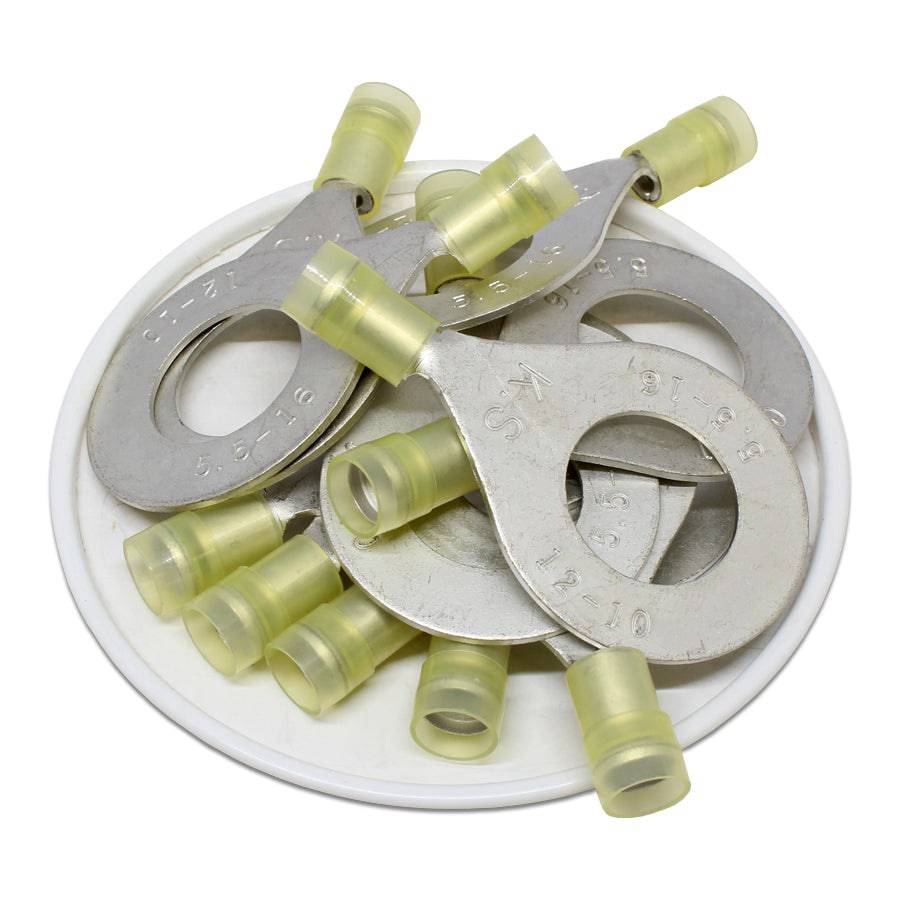 RNYD5-16 De nailon Terminales de anillo - Double Crimp 12-10AWG