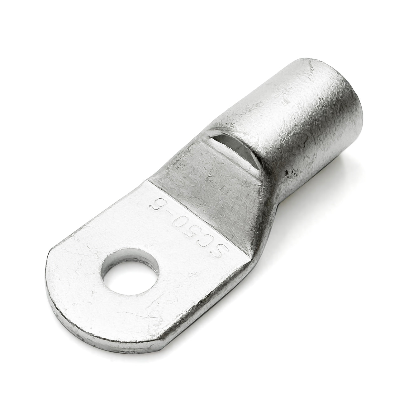 SCH506 - 1 AWG Non Insulated Tubular Ring Lugs, 1/4" Stud, 10 Pieces