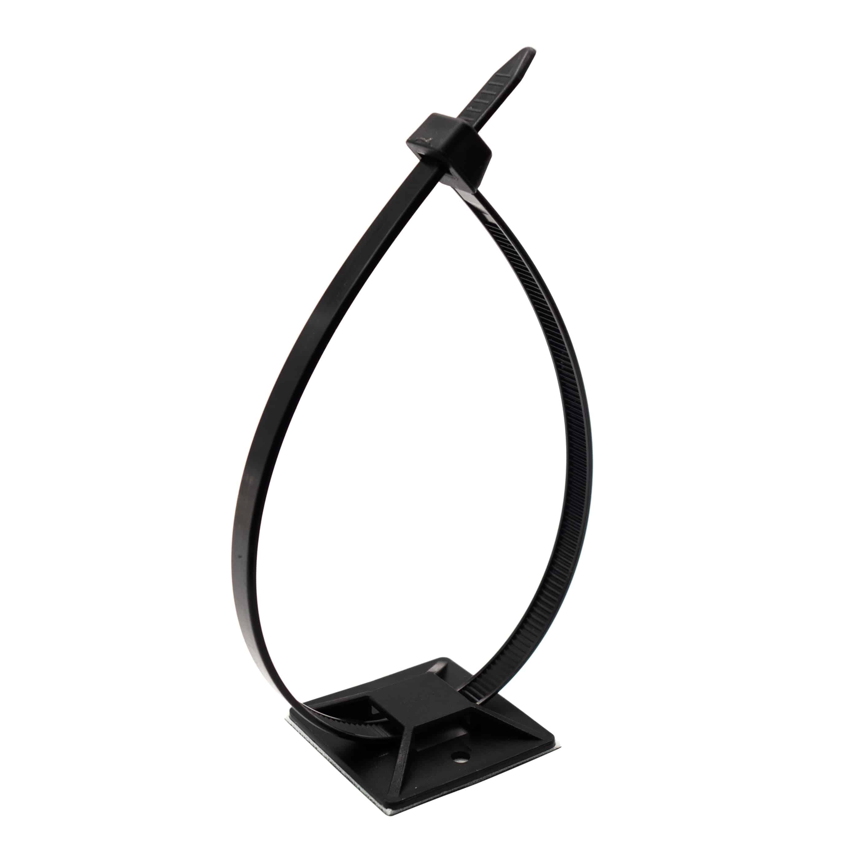 HC103B - Self-Adhesive Tie Mount - 40 x 40 x 12.5mm - Black - With Mounting Hole