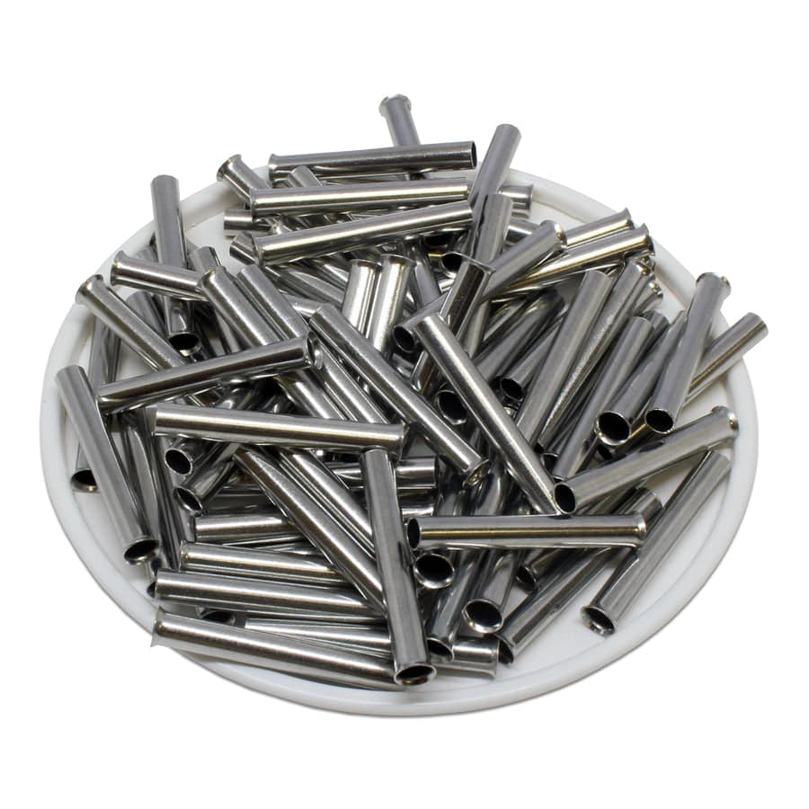 N40025 - 12 AWG Non Insulated Wire Ferrules, 25mm Pin, 250 Pieces