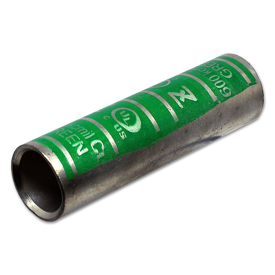 ZCC-33 - 600 MCM De cobre Compression Splice Conectores, Barril largo, Verde, 1 pieza