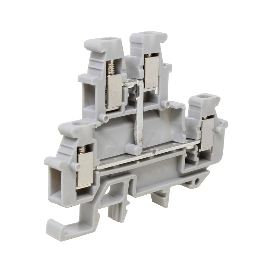 UKJ-2.5M/2-2 - 24 to 12 AWG Screw Clamp, Feed-Thru, Terminal Block, 500v, UL Approved, Gray