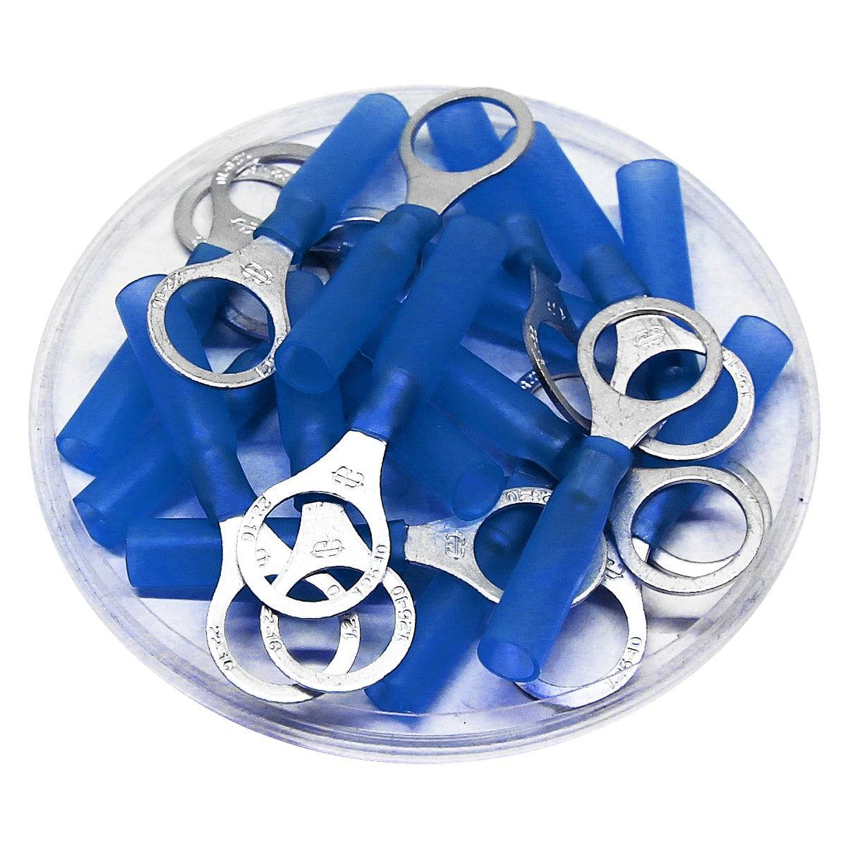 16 a 14 AWG Termorretráctiles Terminales de anillo, 3/8" Orificio, Polyethylene, 25 piezas - RHT2-10