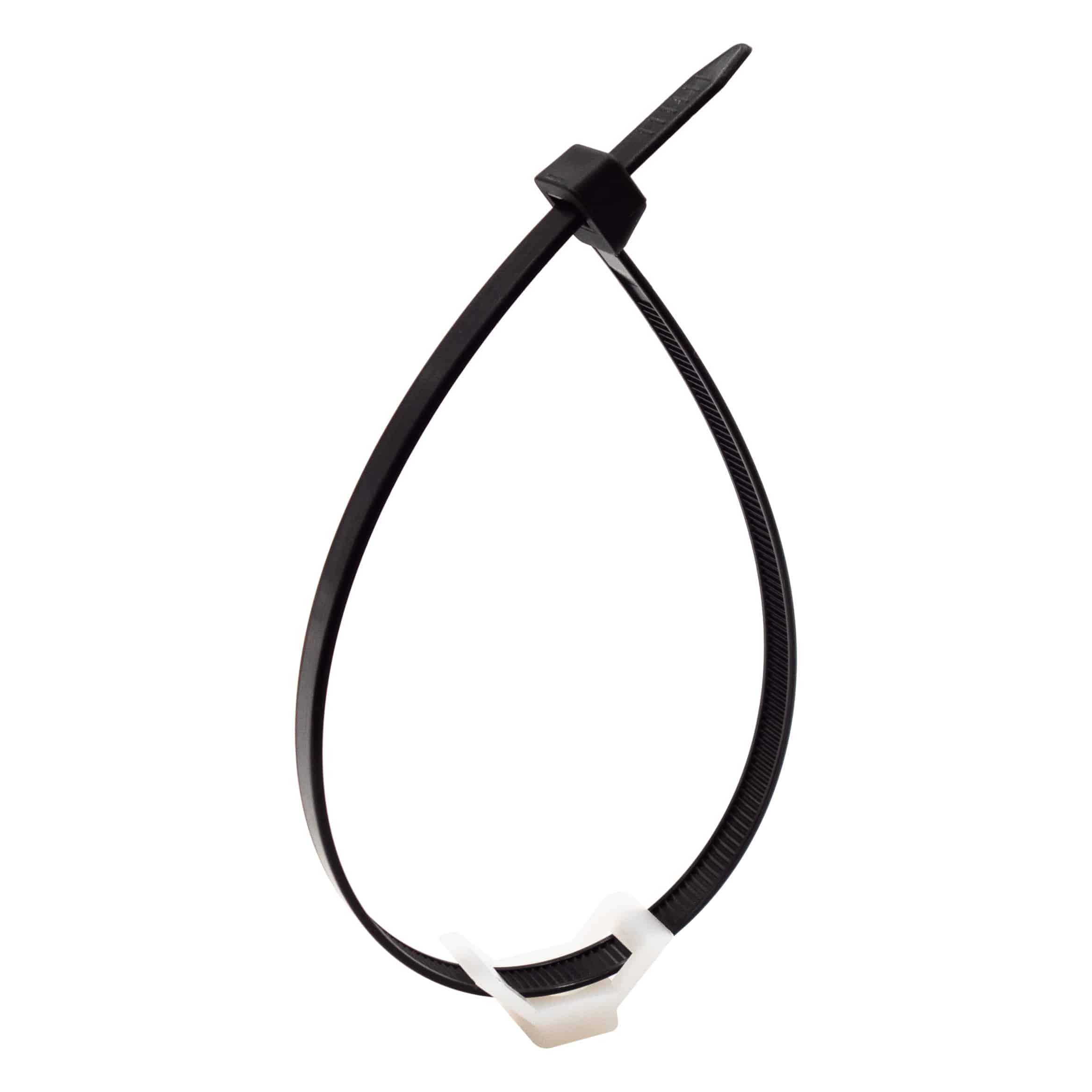 HC4N - 1-1/8"L x 9/16"W Nylon Saddle Tie Mounts - Tie Width: 3/8", Screw Width: 3/16", Natural, 100 Pieces