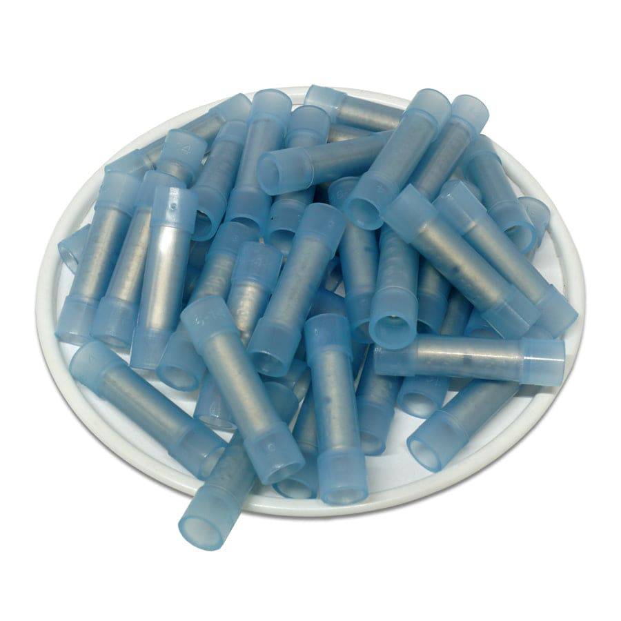 BNYF2 - 16 to 14 AWG Nylon Insulated Butt Splice Connectors, Flared, 100 Pieces