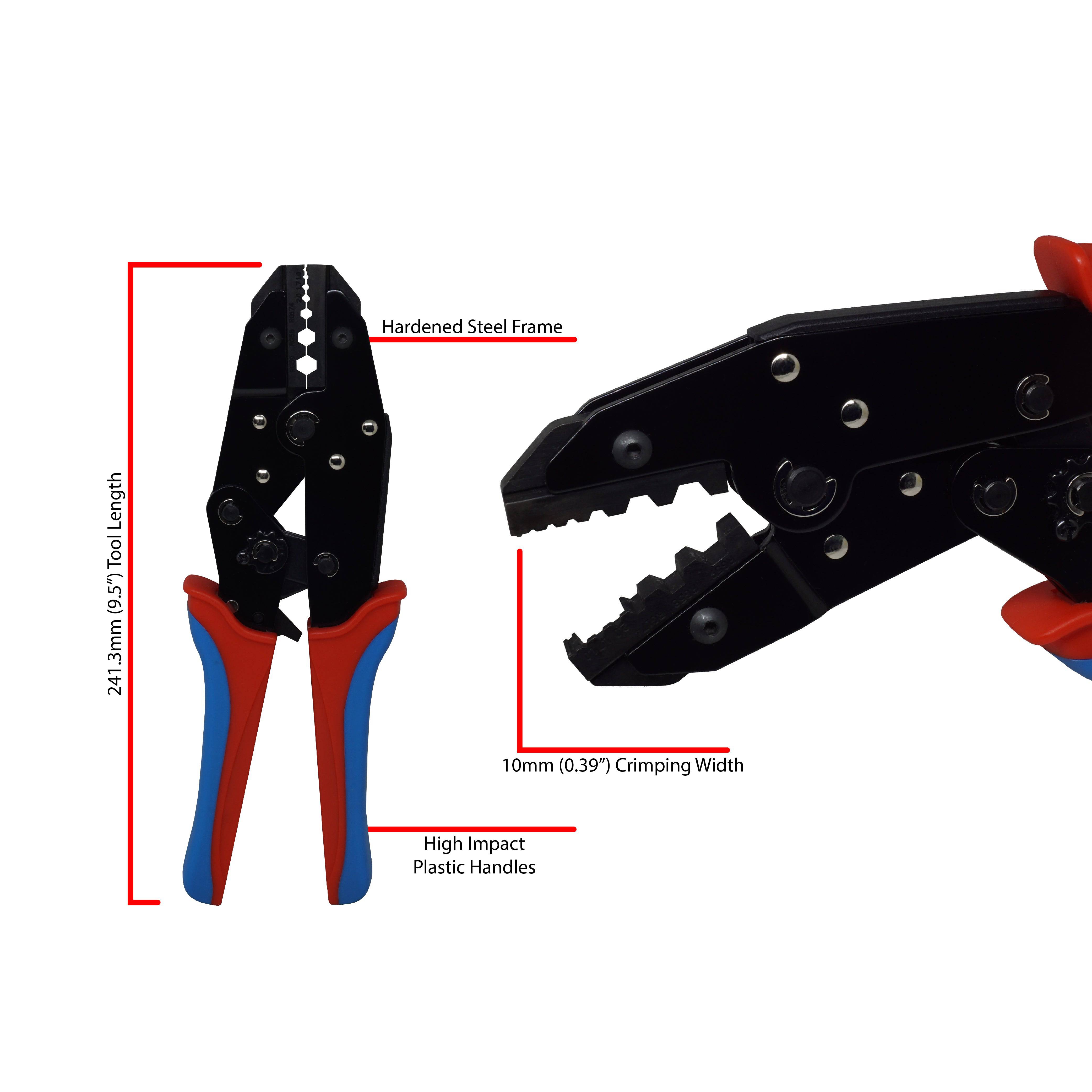 FDT1008121 - Coaxial Crimper - Range: 6.5mm (.256"), 5.4mm (.212"), 3.25mm (.127"), 2mm (.078")