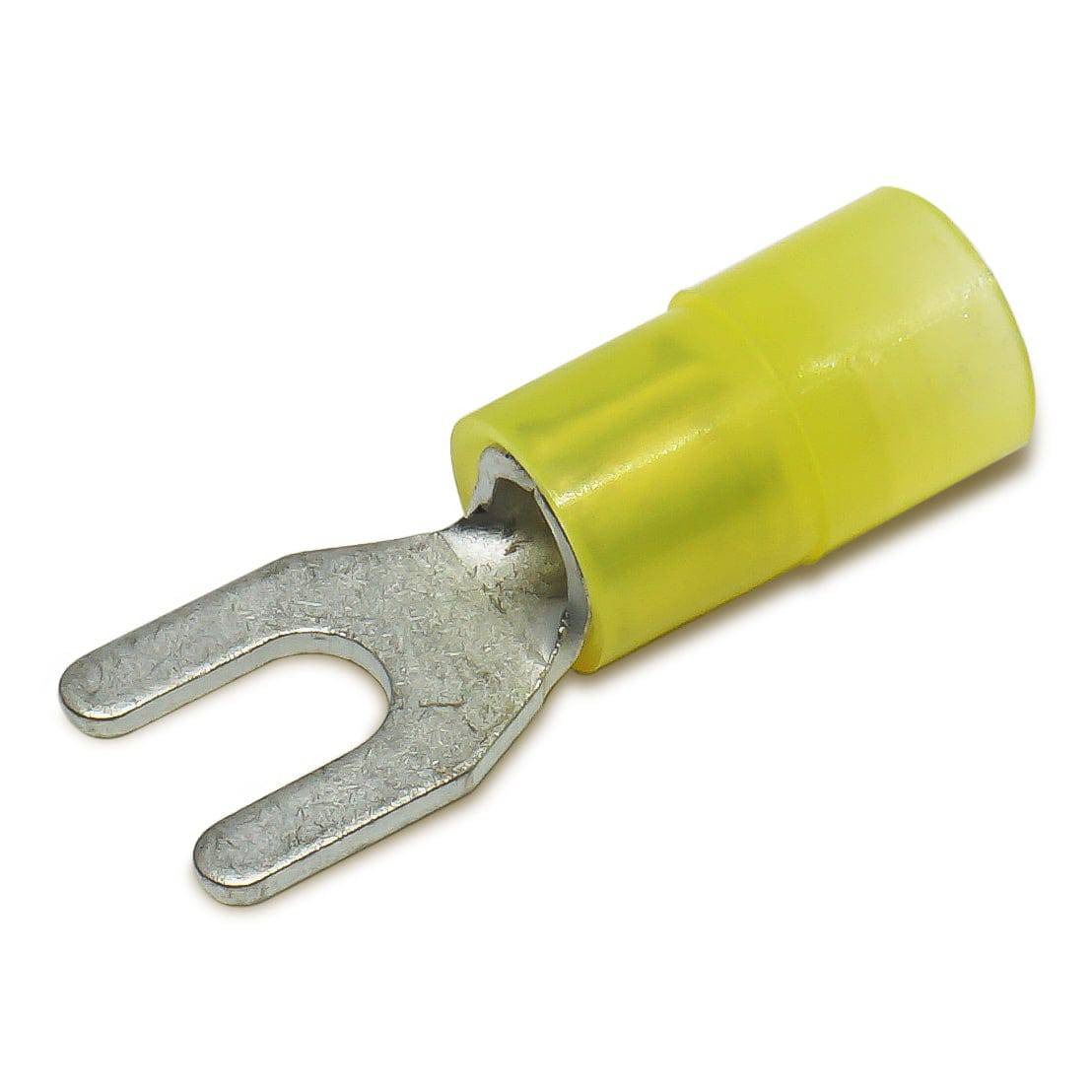 SNYBL5-4 - 12 a 10 AWG Con aislamiento de nailon Terminales de horquilla, #8 Orificio, 50 piezas