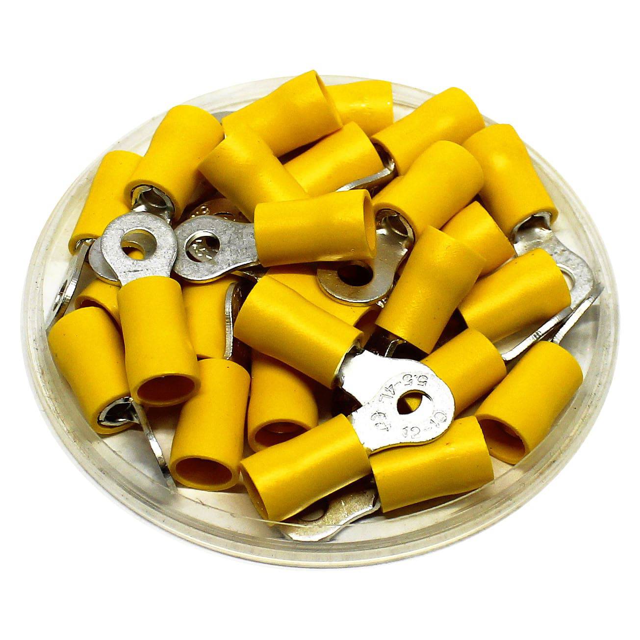 RVL5-4 - 12 a 10 AWG PVC Con aislamiento de vinilo Terminales de anillo, #8 Orificio, 50 piezas