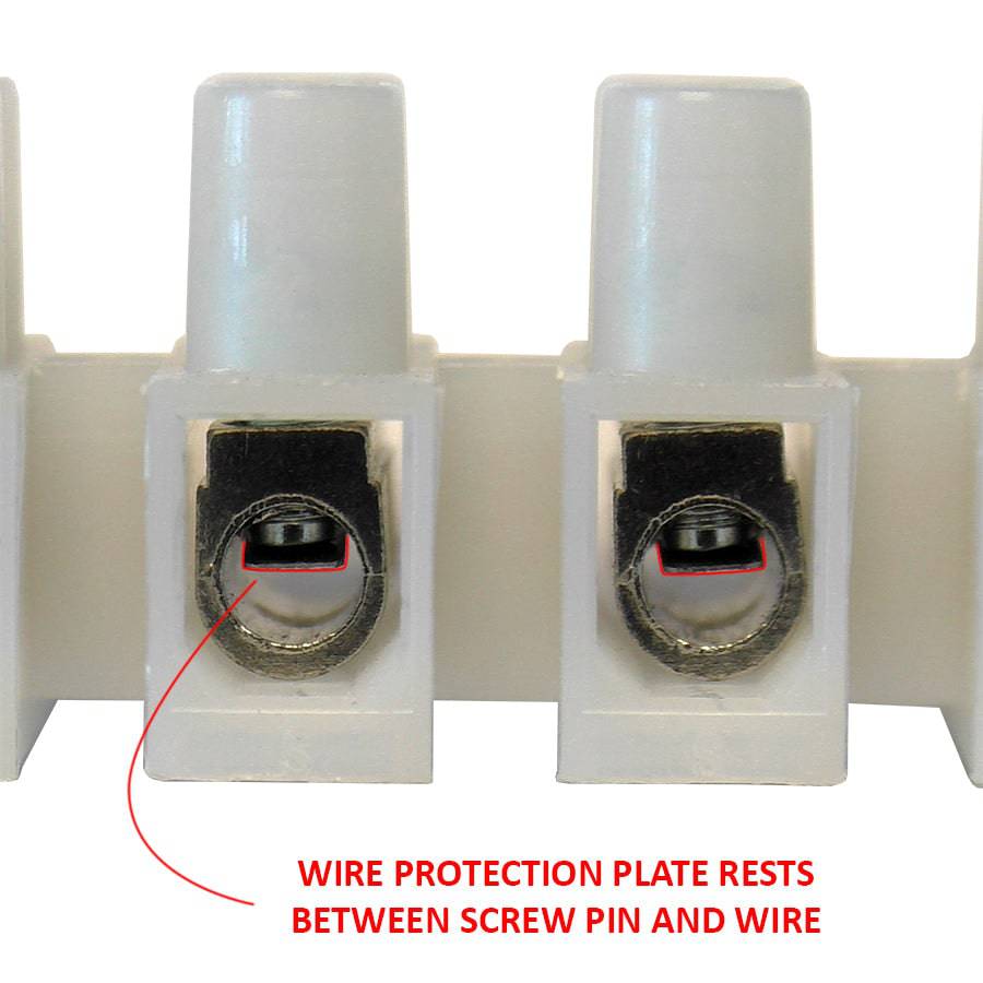 18 a 12 AWG Barrier Strip w/ Conductor Protection - 300v, 20A, 12 Poles, 10mm Pitch #GT1450HB-10