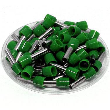 AT60012 - 10 AWG Insulated Punteras, 12mm Pin, Verde, UL Recognized, 100 piezas