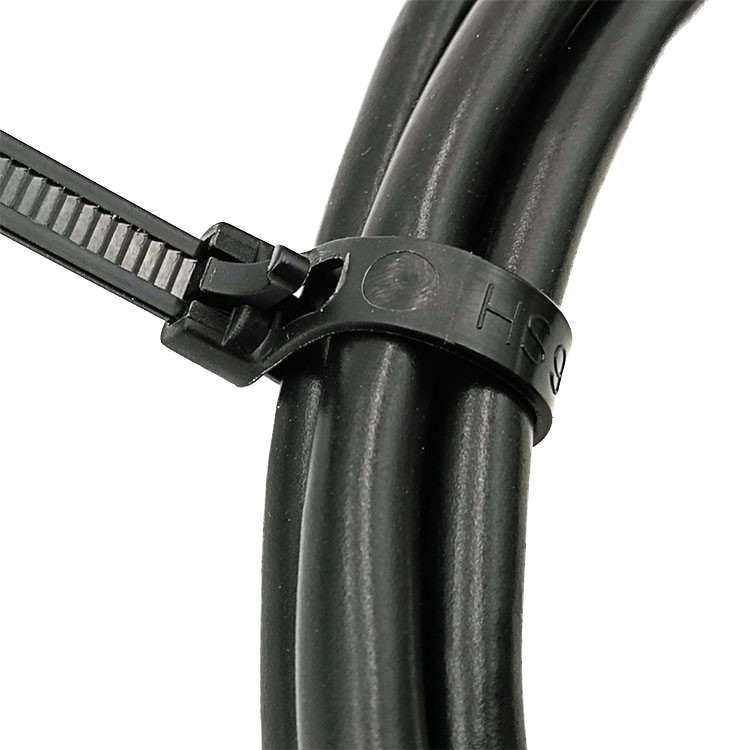 RCT300B - 12" Reusable Cable Ties, 50-lb Tensile, Trigger Release, Black, UV Resistant, UL Recognized, 100-Pack
