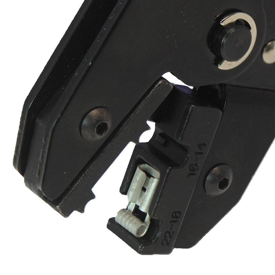 FDT10052 - 22 a 14 AWG Sin aislamiento Flag Terminal Herramienta de crimpado, Ratcheting, 1 pieza