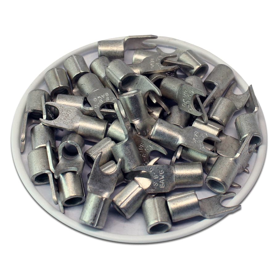 ANB8-5 - 8 AWG Non Insulated Fork Terminals, #10 Stud, 50 Pieces
