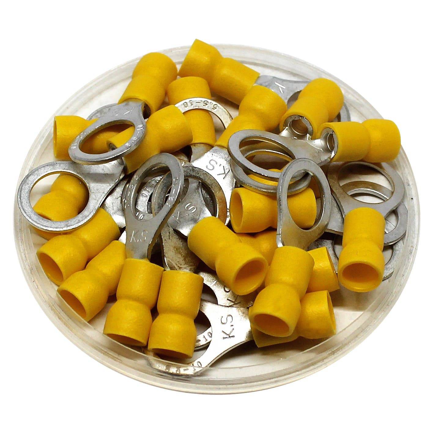 RVE5-10 - 12 a 10 AWG Con aislamiento de vinilo Easy Entry Terminales de anillo, 3/8" Orificio, 50 piezas