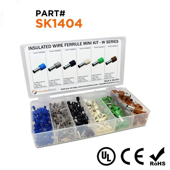 SK1404 - Insulated Wire Ferrule Mini Kit - W Series - 14-4 AWG - 300 Pieces, 1 Kit