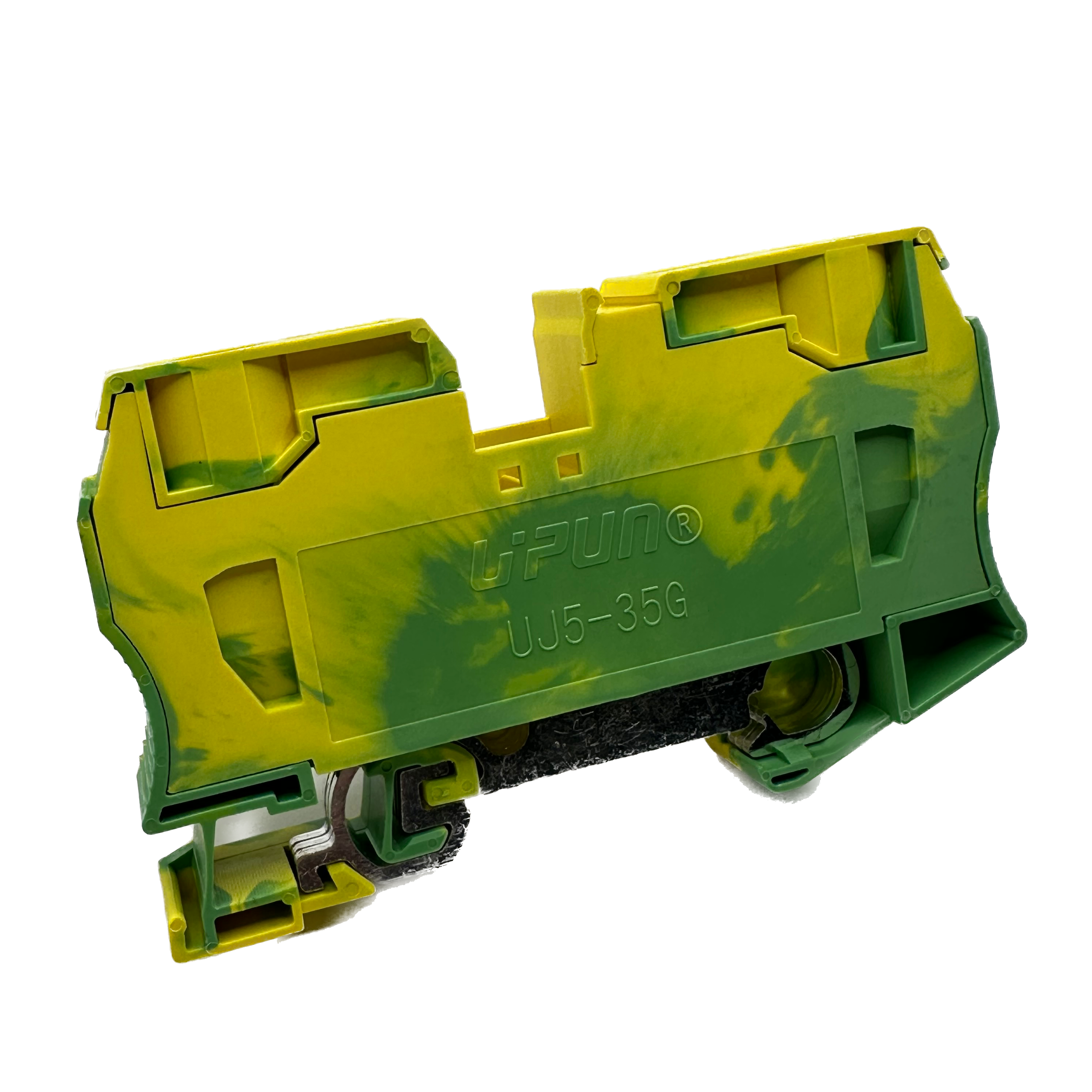 UJ5-35JD - 14 to 2 AWG Spring Cage Terminal Block, Ground, UL Approved, 1 Piece
