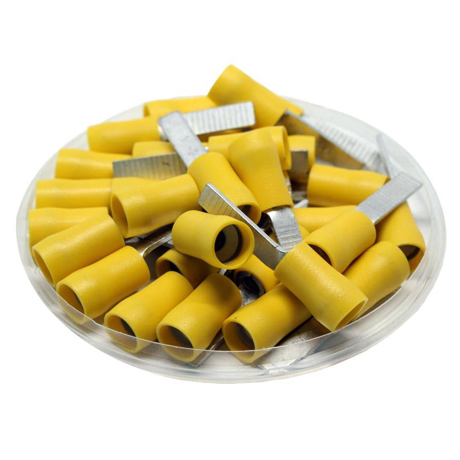 DBD5-18 - Con aislamiento de vinilo Flat Blade Terminal - Double Crimp - 12-10 AWG - Amarillo