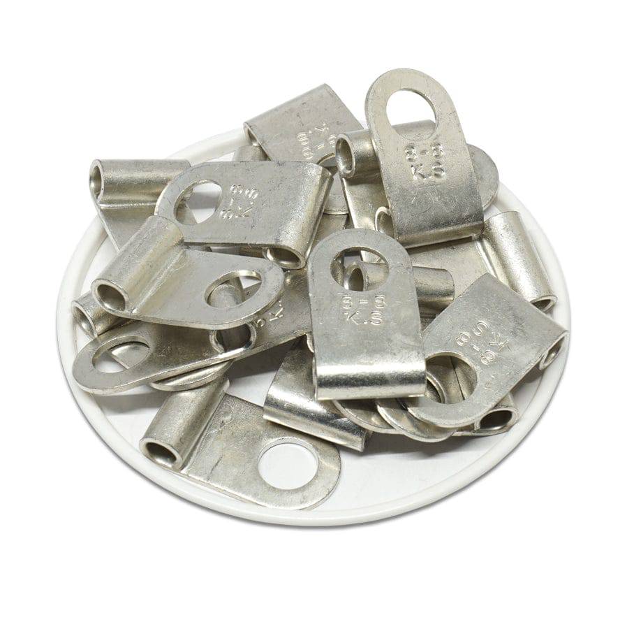 FGNB8-8 - 8 AWG Sin aislamiento Flag Terminales de anillo, Ring Tongue, 5/16" Orificio, 25 piezas