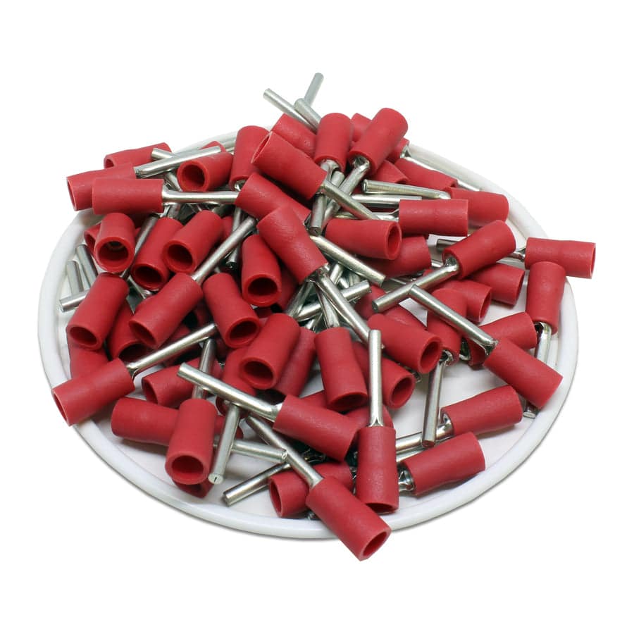 PTV1-14 - 22 a 16 AWG Con aislamiento de vinilo Terminales de pin, 9/16" Pin, UL Recognized, 100 piezas