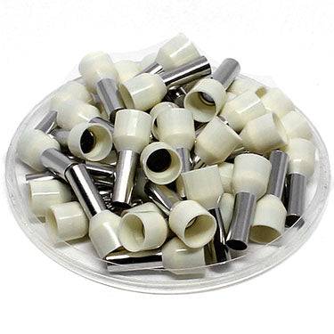 AW100015 - 8 AWG Insulated Punteras, 15mm Pin, Beige, 100 piezas