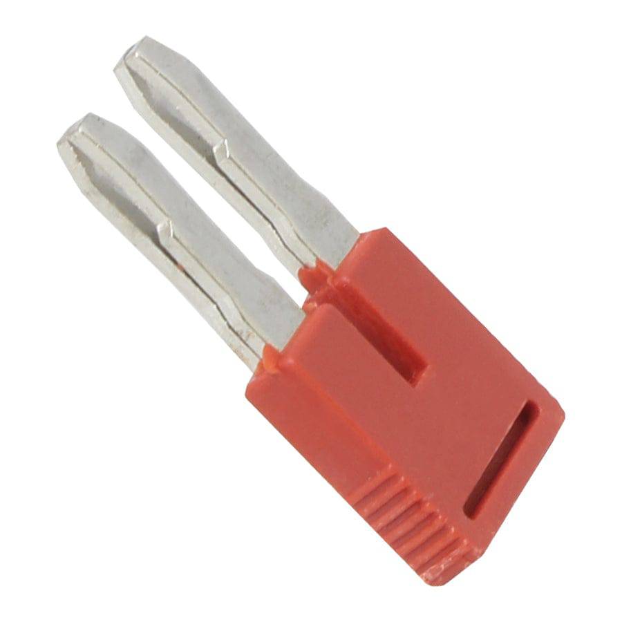 UFBS2-6 - 2 Position Terminal Block, Cross Connection Quick Pluggable Jumper, Flat Pins, Rojo