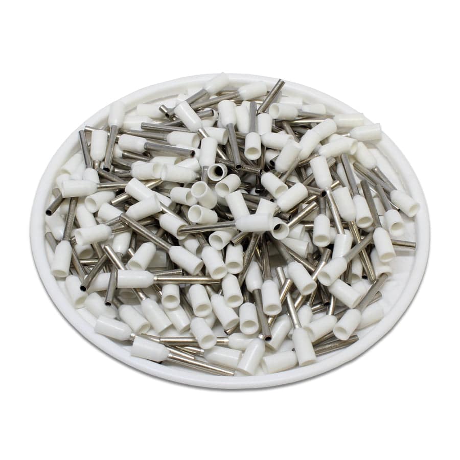 AW07512 - 20 & 18 AWG Insulated Punteras, 12mm Pin, Blanco, UL Recognized, 500 piezas