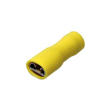 FDFD5-375 - 12-10AWG Fully Insulated Double Crimp Female Quick Disconnects - Vinyl