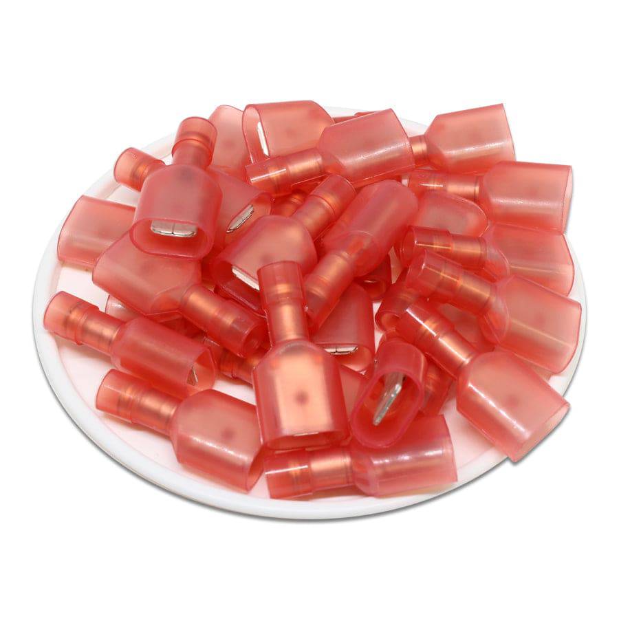 MDFNYD1-250 - Nylon Fully Insulated Double Crimp Quick Disconnects - 22-16 AWG - Male
