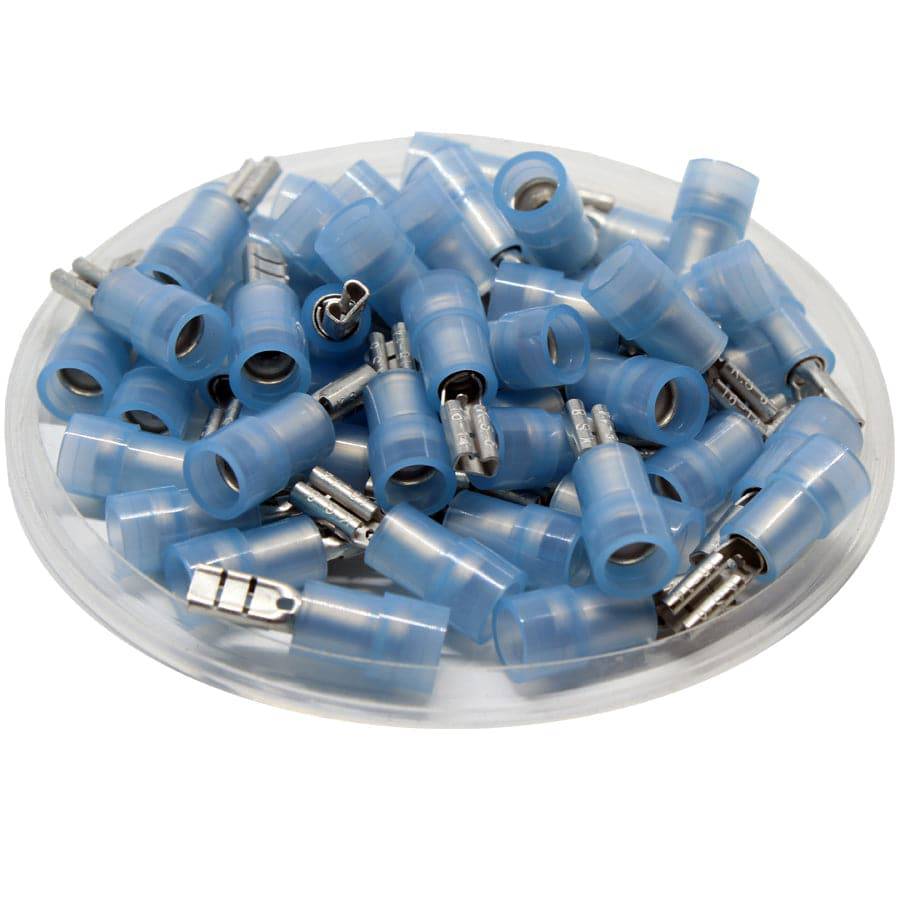 FDNYD2-250 - 16 to 14 AWG Nylon Insulated Quick Disconnects, Female, Double Crimp, UL Recognized, 100 Pieces