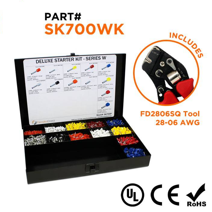 SK700WK - 22 a 10 AWG Punteras Deluxe Kit + FD2806SQ Herramienta, 3,450-piezas, Series W, 1 Kit